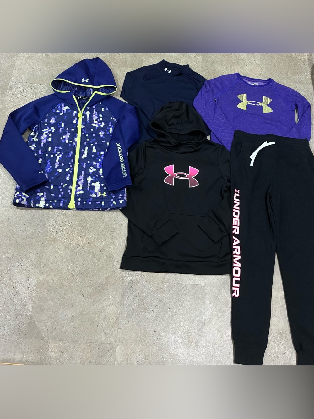 Girls UNDER ARMOUR Jacket..Jogger Sweatpants & Shirt Lot, sz Large